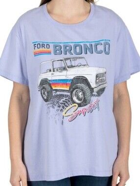 Ford Bronco Sunset Graphic Tshirt Pastel Purple